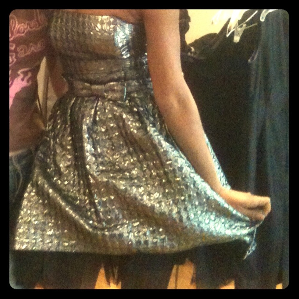 Betsey Johnson “Glee” Goldie silver lame dress